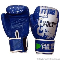Перчатки для бокса Green Hill кожаные (BG-007, синие)