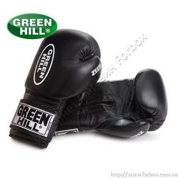 Боксерские перчатки Green Hill Zees WAKO из кожи (KBZ-2062, черные)