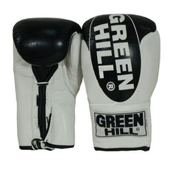Боксерські рукавиці Green Hill Bridg на шнурках (BGB-3015, чорно-білі)