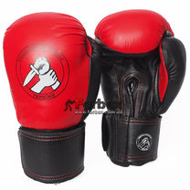 Боксерські рукавички Федерації рукопашного бою Klass шкіра Lev (1303FRB-rd, червоні)