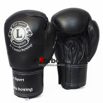 Перчатки для бокса кожа Klass Lev (1308-bk, черные)