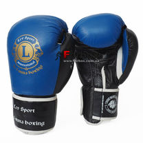 Перчатки для бокса кожа Klass Lev (1308-bkbl, сине-черные)