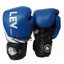 Перчатки для бокса Lev Комби кожа + кожзам (1302-bl, синие)