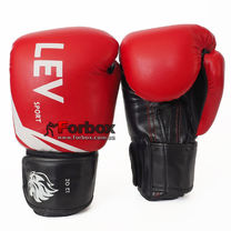 Перчатки для бокса Lev Комби кожа + кожзам (1302-rd, красные)