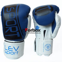 Боксерські рукавички Lev Sport серії Еліт з PU шкіри (Elit-strech, біло-сині)