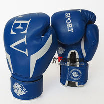 Боксерские перчатки Lev Sport с увеличенным манжетом кожзам (1333, синие)