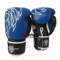 Перчатки для бокса TOP кожа Lev (1309-blbk, сине-черные)