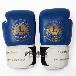 УЦЕНКА Боксерские перчатки VIP кожа Lev (1303-blwh, сине-белые)