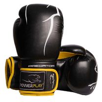 Перчатки для бокса Power Play из PU кожи (3018-BKYL, черно-желтые)