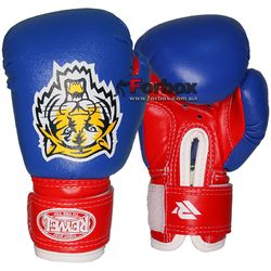 Детские боксерские перчатки REYVEL Тигр (YBGRT, сине-красные)