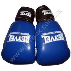 Боксерские перчатки REYVEL кожа+винил (0039-bl, синие)