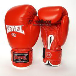 Боксерские перчатки REYVEL для соревнований без знака ФБУ одноцветные (1162-rd, красные)