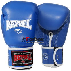 Боксерские перчатки REYVEL кожа (0009-bl, синие)
