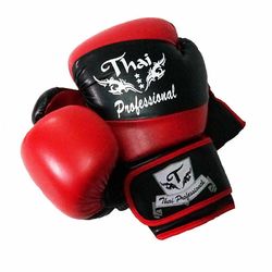 Боксерские перчатки Thai Professional (TPBG7-BK-R, красно-черные)