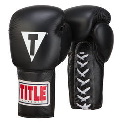 Боксерські рукавички TITLE Classic Leather Training Gloves Lace (TCLTGL-BK, Чорний)