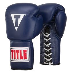 Боксерські рукавички TITLE Classic Leather Training Gloves Lace (TCLTGL-BL, Синій)