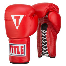 Боксерские перчатки TITLE Classic Leather Training Gloves Lace (TCLTGL-RD, Красный)
