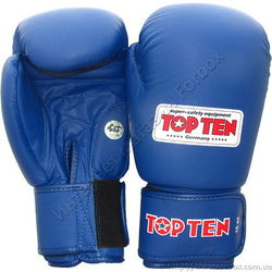 Боксерские перчатки Top Ten с лицензией AIBA (2010, синие)