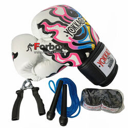 Боксерський набір 4 в 1 TWN Fairtex (BO-6669-WH, білий)