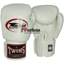 Боксерские кожаные перчатки Twins (BGVL-3, белые)