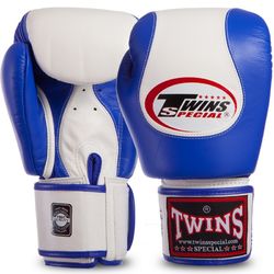 Боксерские перчатки Twins нат.кожа (BGVL9-BU, Сине-белый)