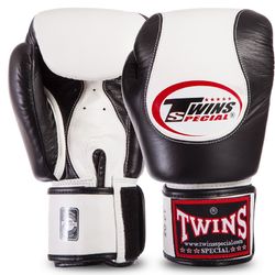 Боксерські рукавички Twins нат.шкіра (BGVL9-BK, Чорно-білий)