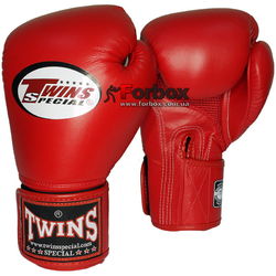 Боксерские перчатки кожаные Twins (BGVLA-1-RD, красный)