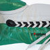 Боксерские перчатки Twins кожаные на шнуровке (BO-0279-M, бело-зеленый)