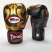 Боксерские перчатки Twins из натуральной кожи (FBGV-22G, черно-золотые)