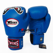 Боксерські рукавиці Twins із натуральної шкіри (FBGV-25-BU, сині)