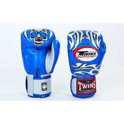 Боксерські рукавиці Twins із натуральної шкіри (FBGV-31-BUY, синьо-жовті)