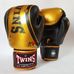 Боксерские перчатки Twins  кожаные (FBGV-TW4-BKG, черно-золотые)
