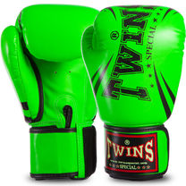 Боксерские перчатки Twins из PU кожи (FBGVS3-TW6-GN, Зеленый)