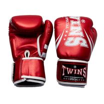 Боксерские перчатки Twins из PU кожи (FBGVS3-TW6-MR, Красный металлик)