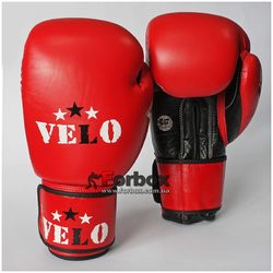Боксерські рукавиці Velo Ahsan Star з ліцензією AIBA для змагань (VAIBA, червоні)