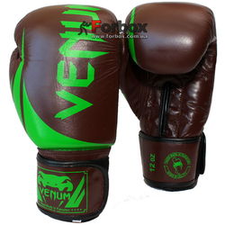 Перчатки боксерские Venum Challenger натуральная кожа (BO-5245-BR, коричнево-зеленые)