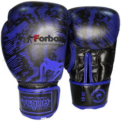 Боксерські рукавиці Venum Fusion шкіра (VL-5796-B, чорно-сині)