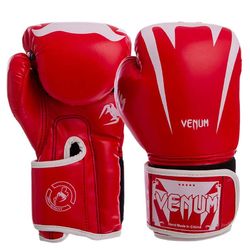 Боксерські рукавиці Venum Giant 2.0 на липучці з PU шкіри (BO-8349-RDWH, червоно-білі)