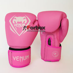 Боксерські рукавиці Venum Contender 2.0 на липучці з PU шкіри (BO-8351-P, рожевий)
