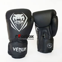 Боксерские перчатки Venum Contender 2.0 на липучке из PU кожи (BO-8353-BKW, черно-белые)