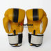 Рукавички боксерські Yokkao Fight Team шкіряні на липучці (YK016-Y, жовто-білий)