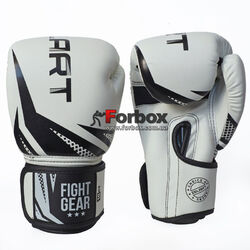 Боксерские перчатки Zelart Challenger 3.0 на липучке из PU кожи (BO-0866-WBK, бело-черный)