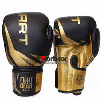 Боксерские перчатки Zelart Challenger 3.0 на липучке из PU кожи (BO-0866-BKG, черно-золотой)