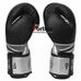 Боксерские перчатки Zelart  Challenger 3.0 на липучке из PU кожи (BO-0866-BKS, черно-серебристый)