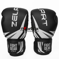 Боксерские перчатки Zelart  Challenger 3.0 на липучке из PU кожи (BO-0866-BKW, черно-белый)