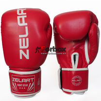 Боксерские перчатки Zelart на основе PU кожи (BO-3987, красные)