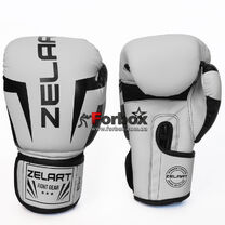 Боксерские перчатки Zelart Elite на основе PU кожи (BO-5698-WH, белые)