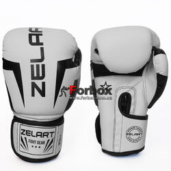 Боксерські рукавиці Zelart Elite на основі PU шкіри (BO-5698-WH, білі)