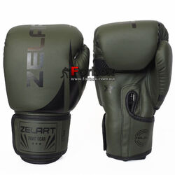 Боксерские перчатки Zelart Challenger 2.0 на липучке из PU кожи (BO-8352-GN, зеленый)