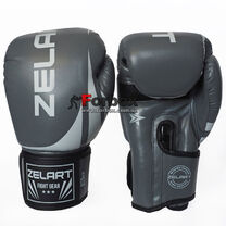 Боксерские перчатки Zelart Challenger 2.0 на липучке из PU кожи (BO-8352-GR, серый)